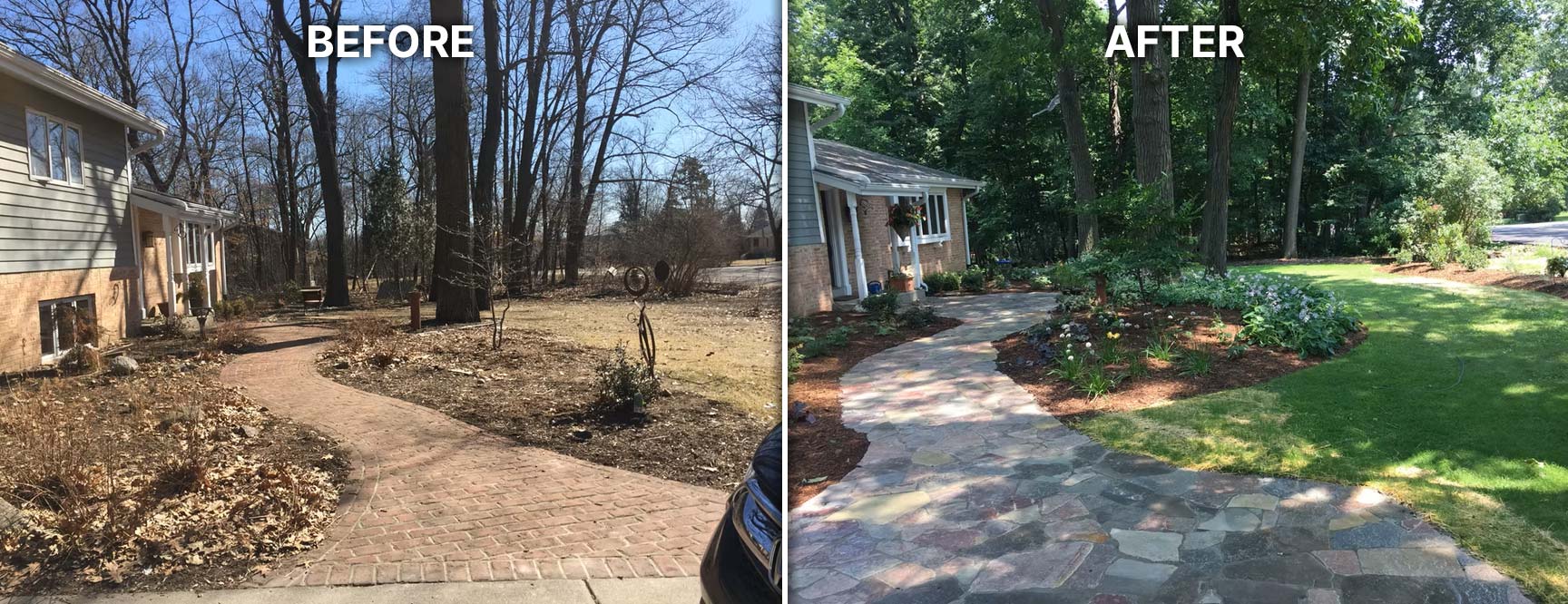 Flagstone Walkway/Plant Bed/Planting Project